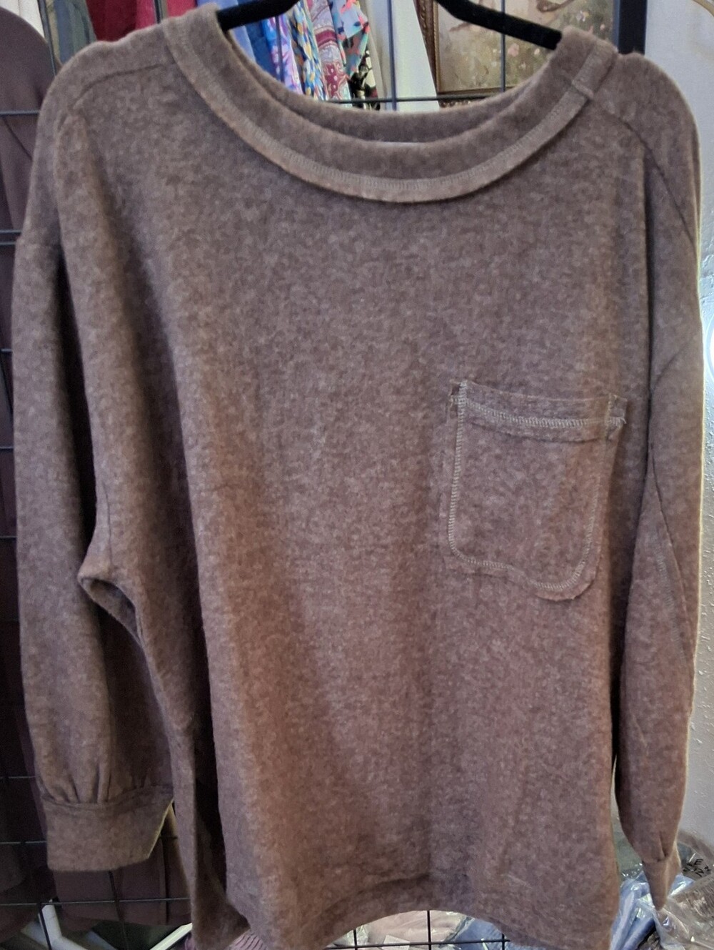Zenana Long Sleeve HACCI brushed Cotton Sweatshirt
